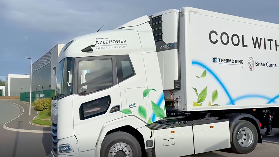 Thermo King AxlePower refrigerated truck on road
