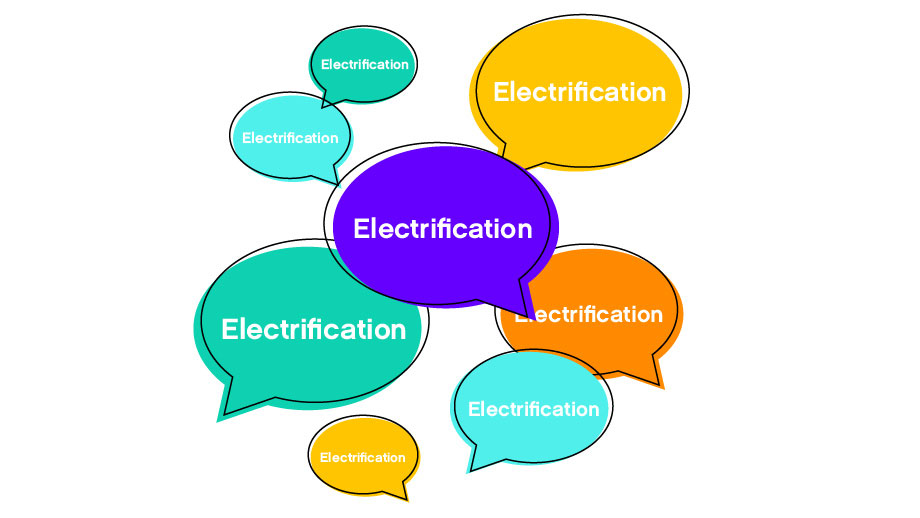 illustration of electrification conversation bubbles