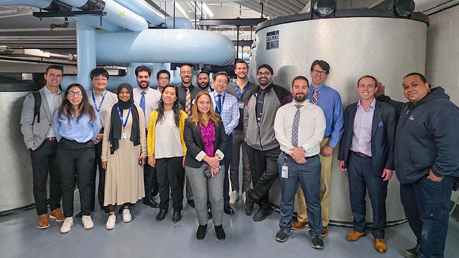group photo in industrial facility setting