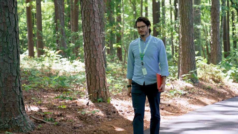 Pablo walking on greenway