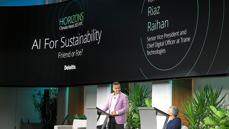Riaz Raihan speaking at Climate Week NYC 2025
