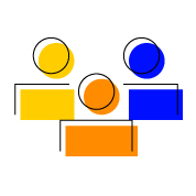 icon representing three users in various colors