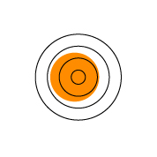 circular diagram with orange target icon