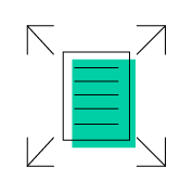 rectangle icon with green shading and 4 arrows at the corners 